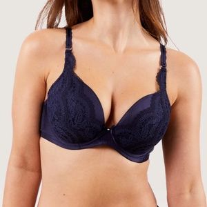 Sophia Navy Plunge & Push Up Bra